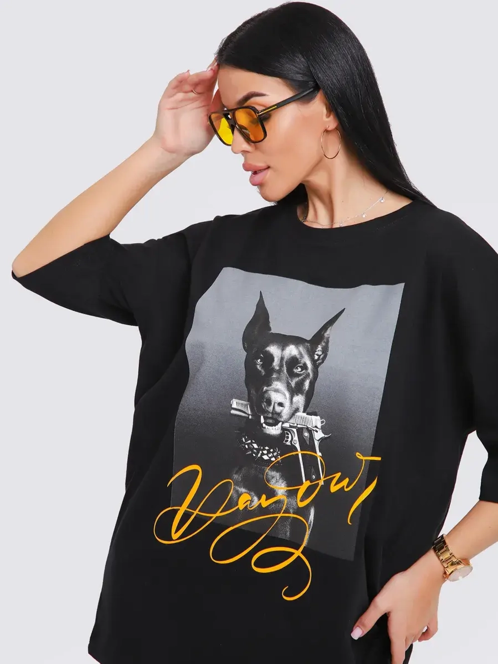 Футболка женская оверсайз принт