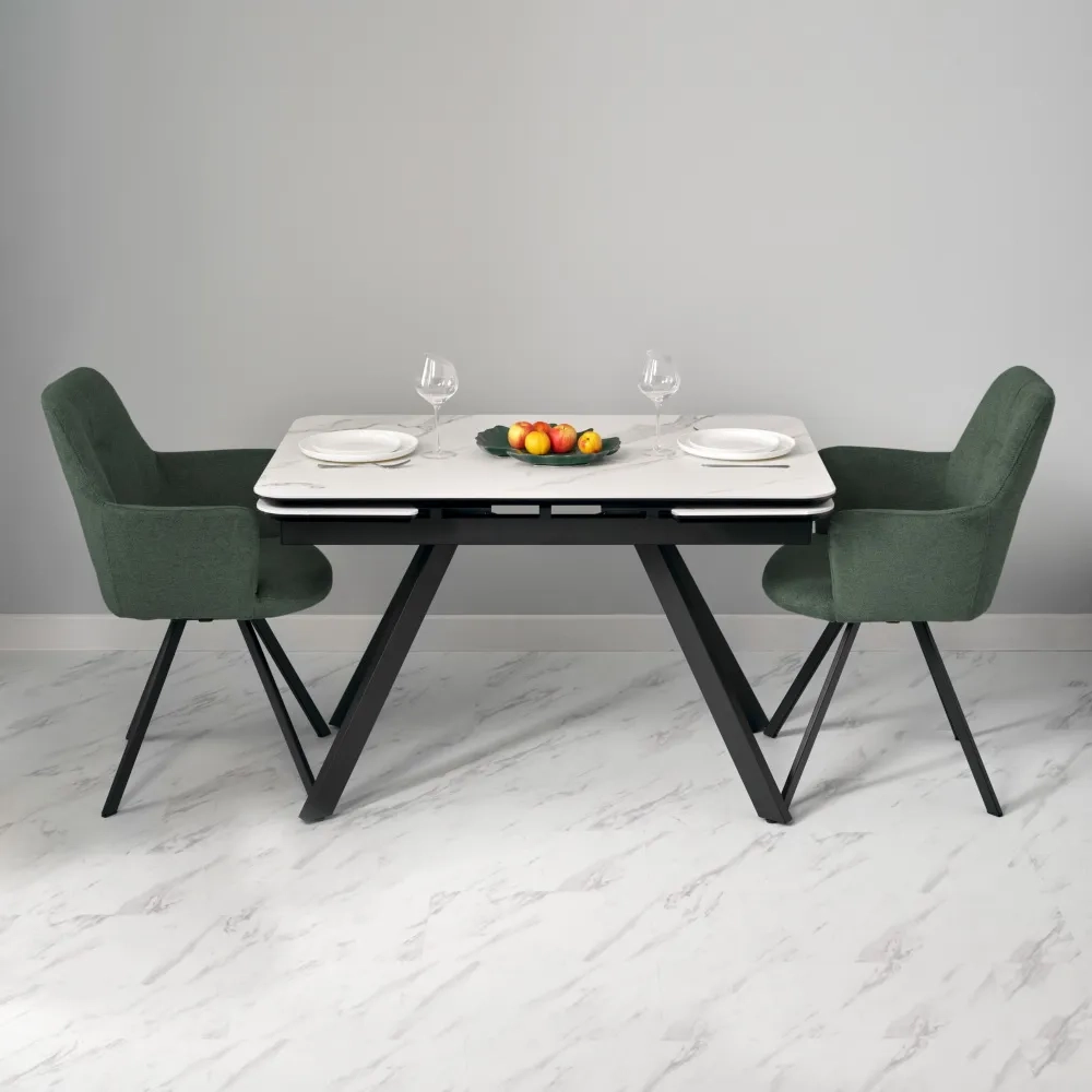 Стул Bradex Home Grant зелёный шенил на поворотном механизме