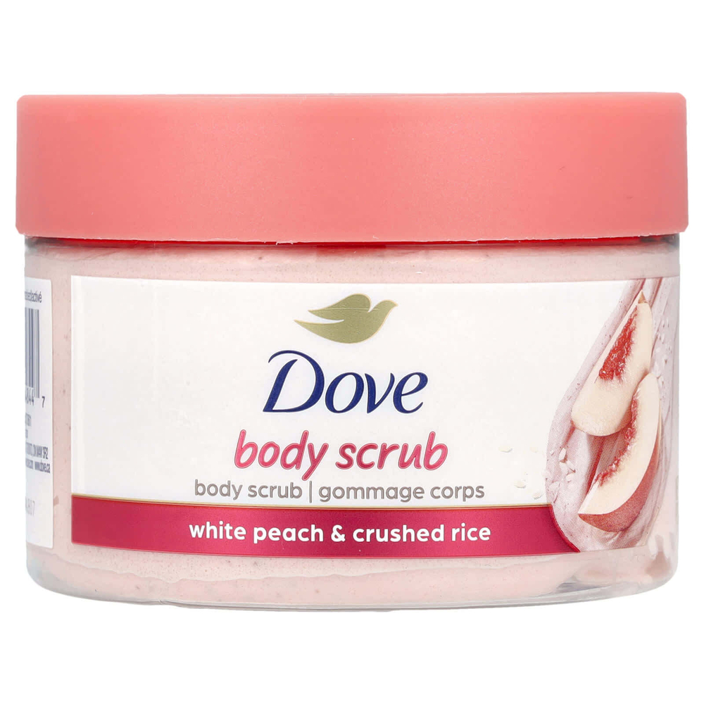 Dove, Скраб для тела, белый персик и измельченный рис, 298 г (10,5 унции)
