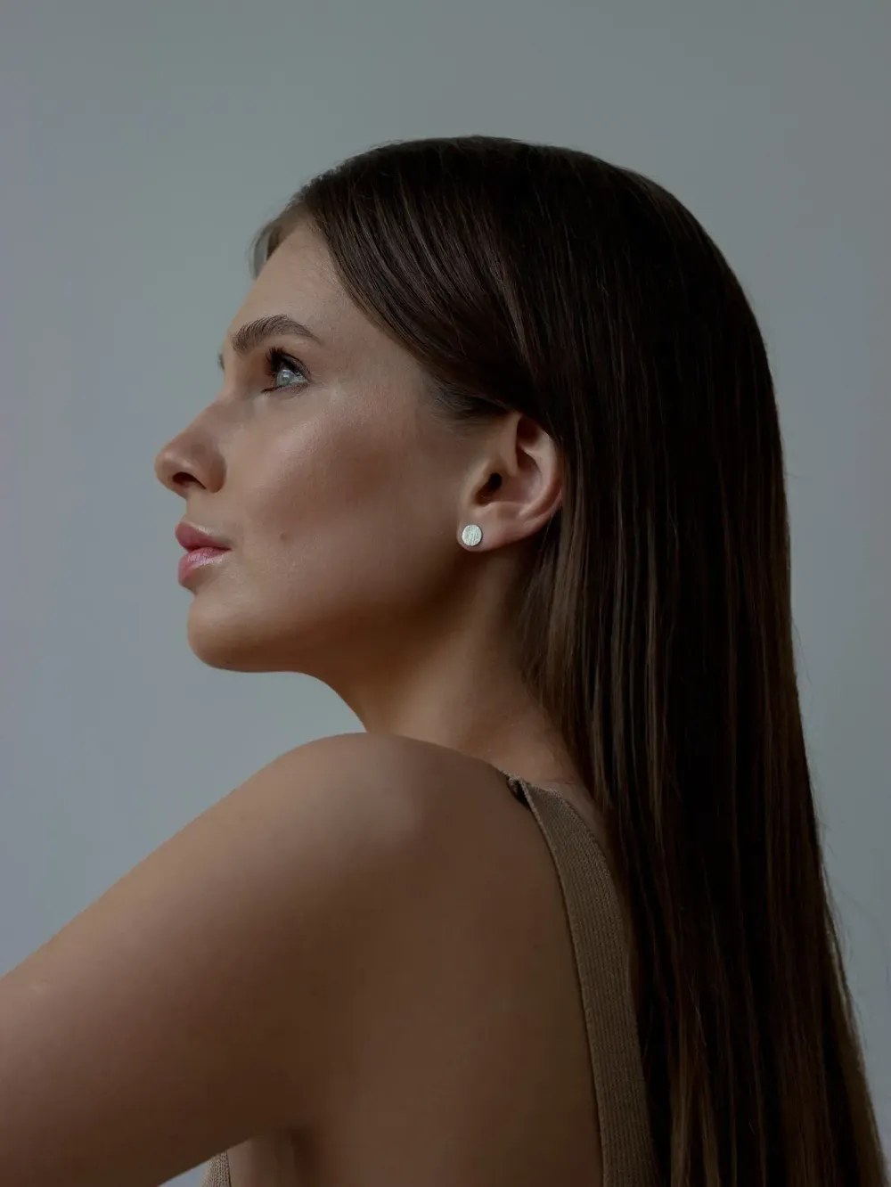 Пусеты Круг сатиновые