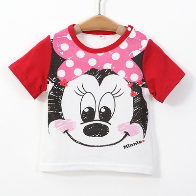 Футболка детская с принтом Минни Маус и застежкой на плече