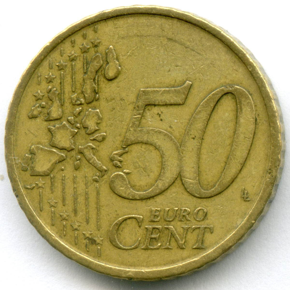 50 евроцентов 2002 год. Португалия. Регулярный выпуск. Тип 1. Нордик VF-XF