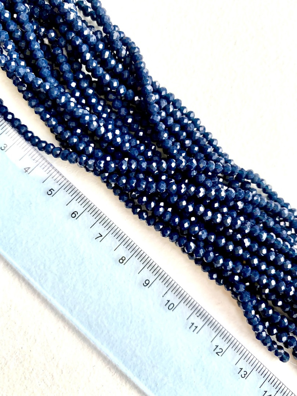 сгр32-тс Стекло гранёное, рондель, 3*2мм, темно-синий, 38см