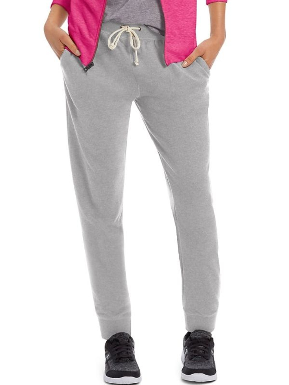 Спортивные брючки-джоггеры на поясе со шнурком (Размер: S) (Цвет: серый)