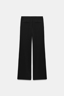 ZARA БРЮКИ ПРЯМОГО КРОЯ С НИЗКОЙ ПОСАДКОЙ, ЧЕРНЫЙ