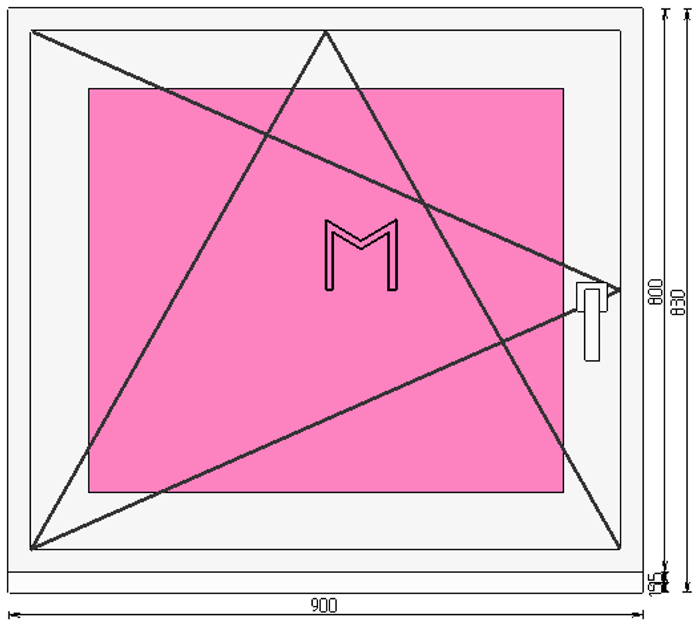 Пластиковое окно 800 х 900 ТермА Эко + Москитная сетка
