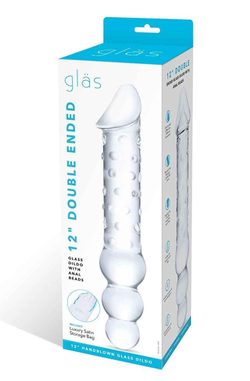 Прозрачный двухсторонний стимулятор 12  Double Ended Dildo - 28 см.