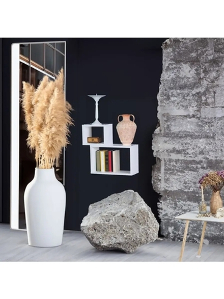 Полка навесная 2 ячейки из ЛДСП белая