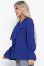 Блуза шифоновая Вэнси (синяя) Б15023-8М LT Collection