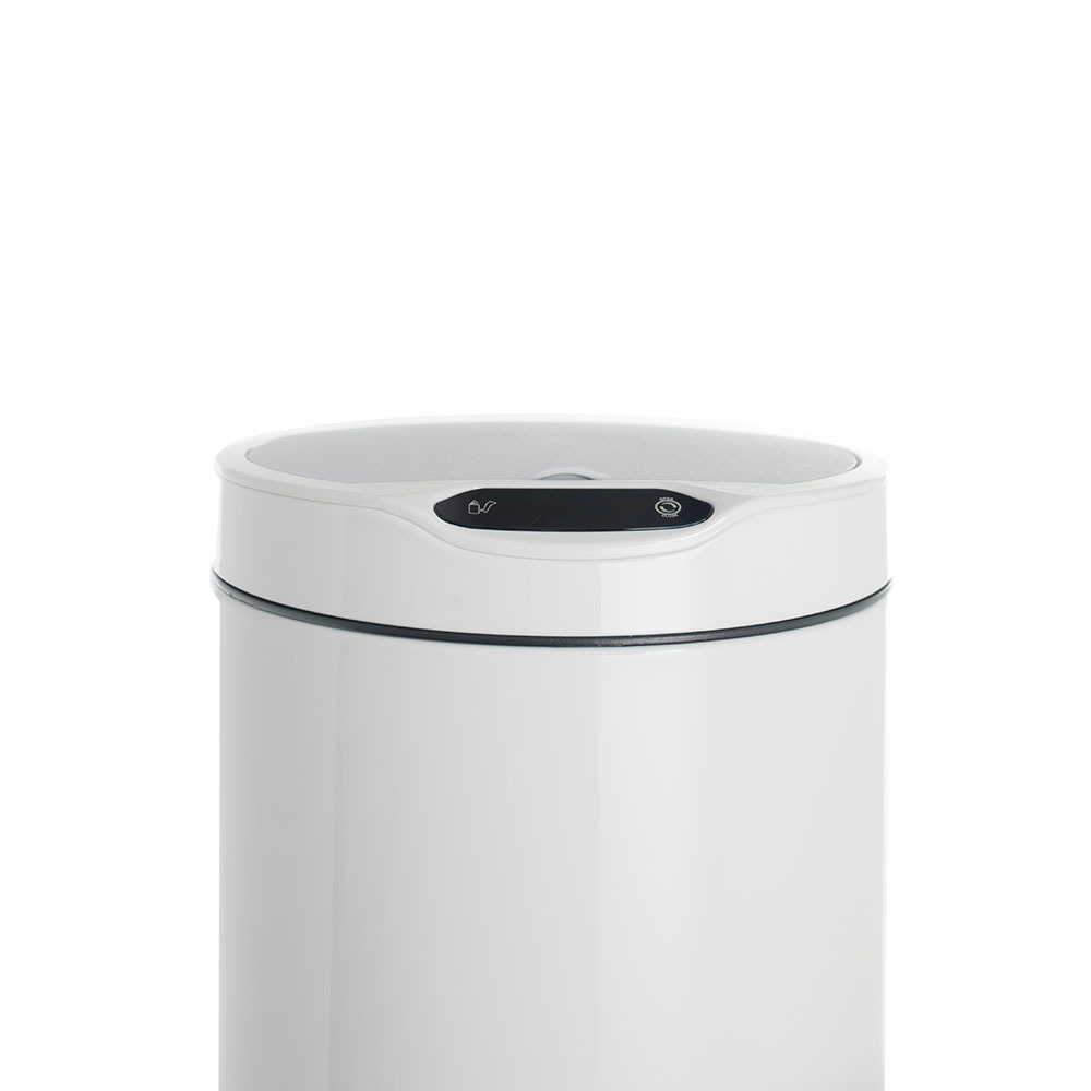 Ведро для мусора сенсорное, круглое, внутр ведро, Foodatlas JAH-9312, 12 л (белый)