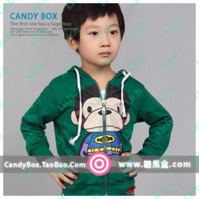 Худи детское на молнии с принтом обезьяны