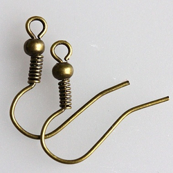 Швензы простые с шариком (5 пар, цвет бронза)