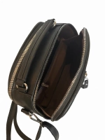 Сумка женская из экокожи с вельветом чёрная QOZA