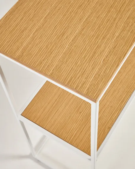 Yoana Консоль из дубового шпона и основой из белого металла 120 x 80 см