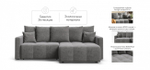Угловой диван BOSS TREND Велюр Royal стоун