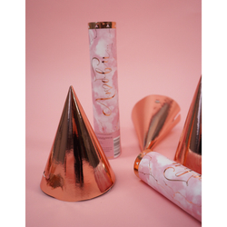 Колпаки фольгированные Роза голд 6 шт