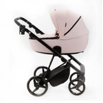 Детская универсальная коляска Adamex Blanc 2 в 1 LUX PS-107 Светло-розовая ткань, светло-розовая экокожа