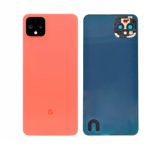 Задняя крышка для Google Pixel 4 персиковая (Oh So Orange) со стеклом камеры