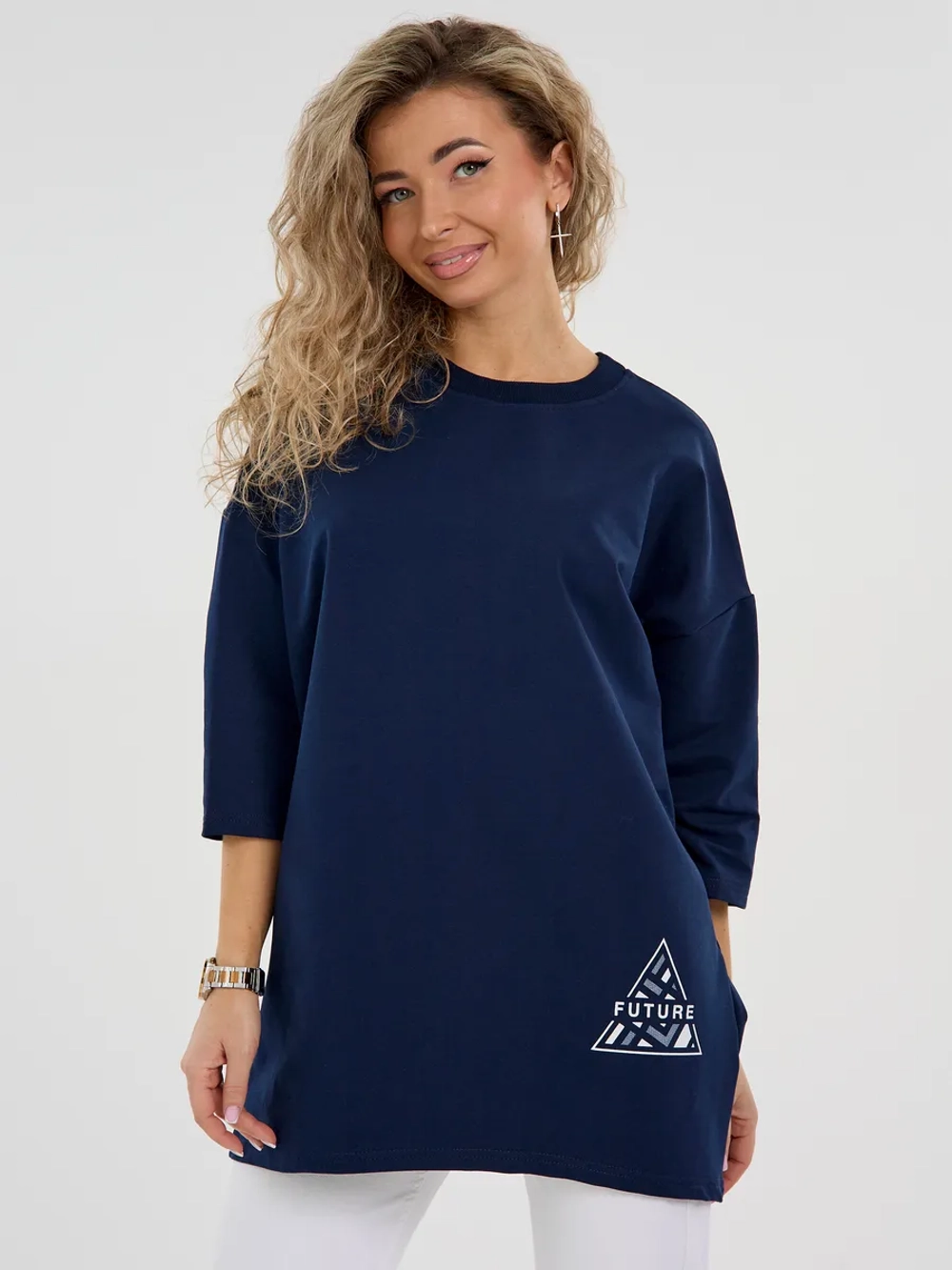 Кофта оверсайз больших размеров теплая туника