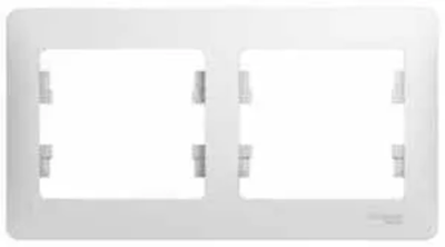 198_ Рамка GLOSSA 2-м гориз. белая арт. GSL000102 (30) ш/к 3606480657603