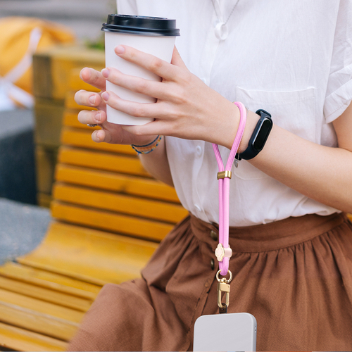 Ремешок на запястье для телефона розового цвета от Dux Ducis, серия GARDEN Series Short Phone