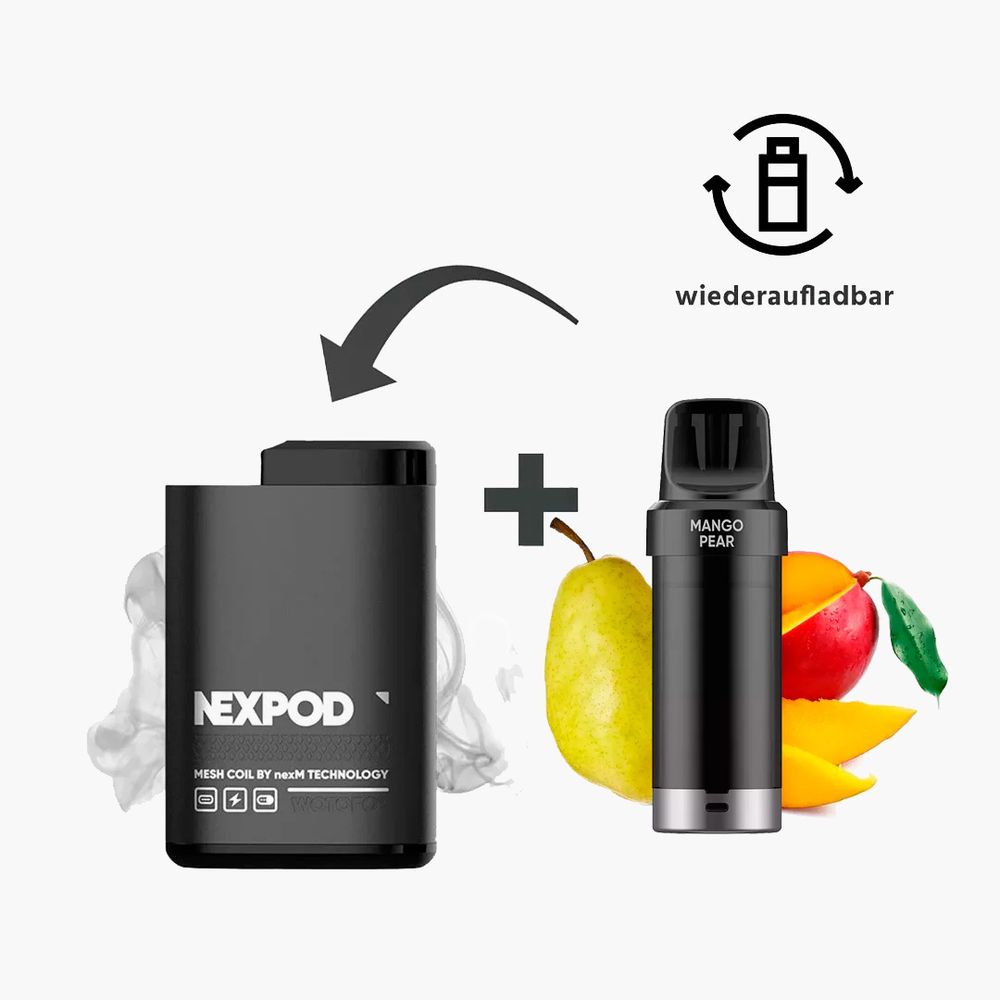 nexPOD Prefilled Pod Kit 5000 - Mango Pear (5% nic)