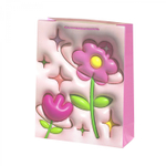 Пакет подарочный бумажный Alingar, (L+) 26х32х10 см, вертикальный, "Цветы 3D", матов. ламинация, ассорти