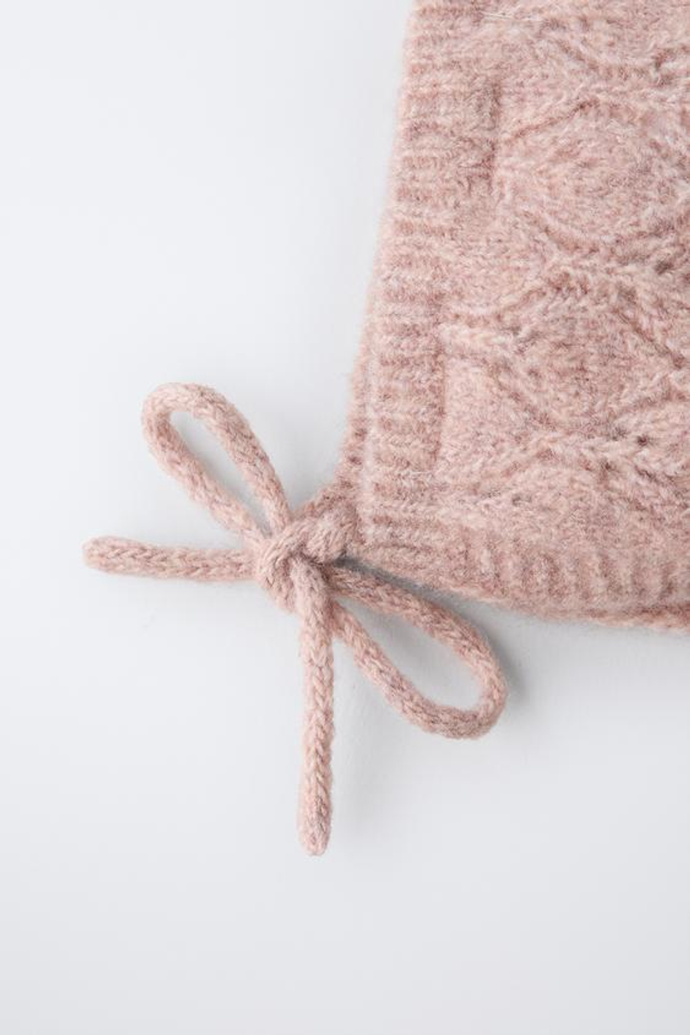 ZARA ТРИКОТАЖНЫЙ ЧЕПЧИК «ЛИСТОЧКИ», СВЕТЛО-РОЗОВЫЙ