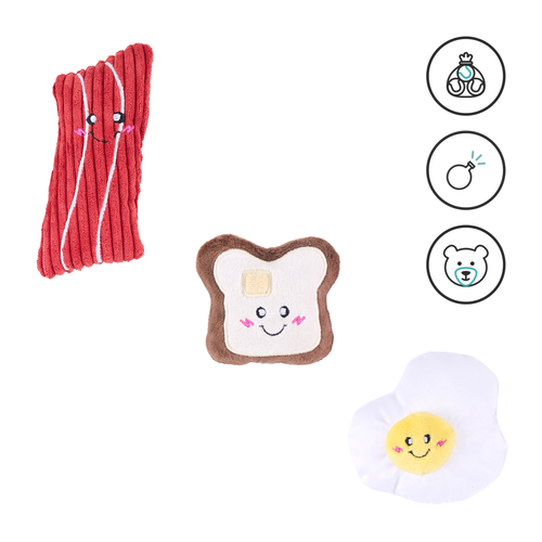 Набор из 3х мини-игрушек "Завтрак" ZippyPaws