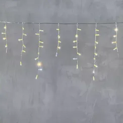 Светодиодная бахрома с колпачком 4,9*0,5 м., 189 теплых белых LED ламп, мерцание, прозрачный провод ПВХ, IP65, Beauty Led (PIL189BLWCAP-10-2WW)