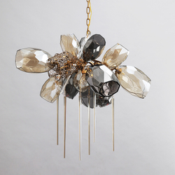 Люстра 8898P/AL gold/smoky