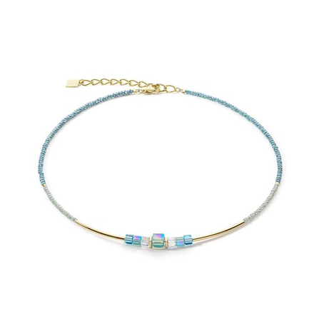 Колье Coeur de Lion Turquoise 5042/10-0600 цвет голубой, золотой