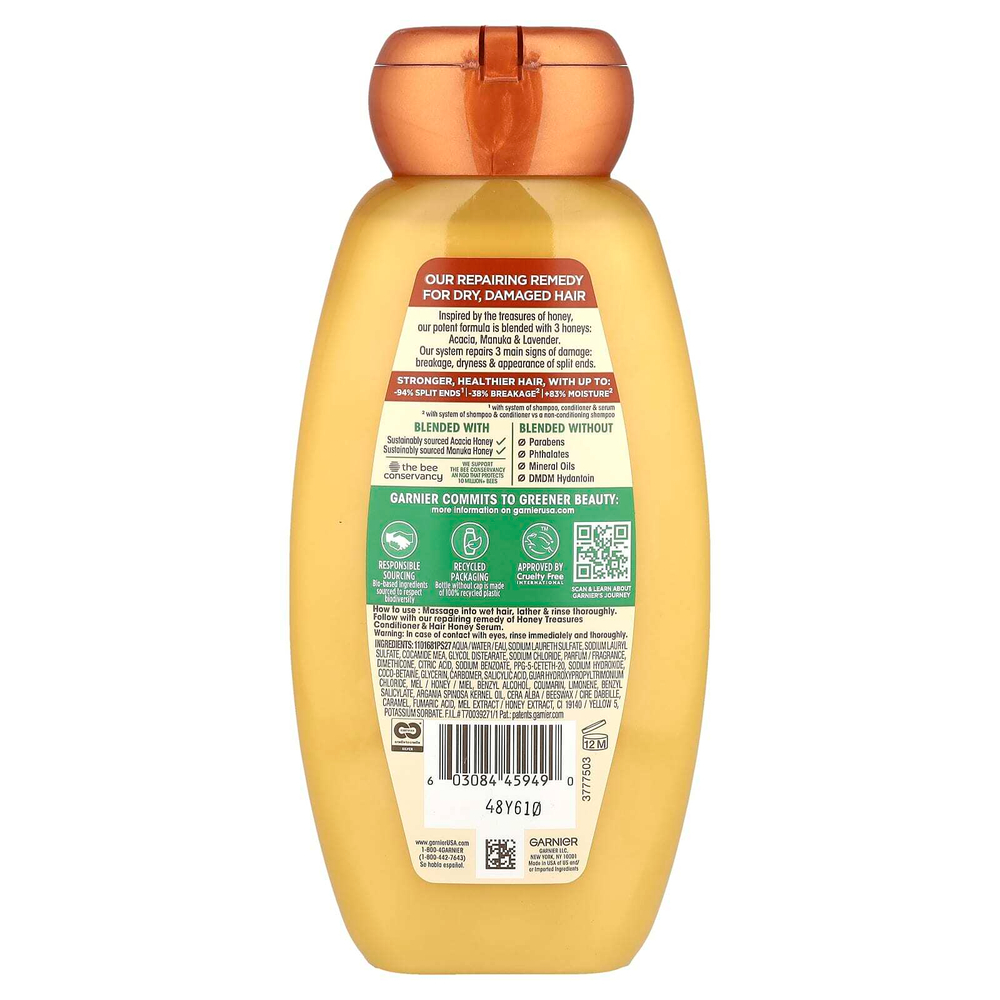 Garnier, Восстанавливающий шампунь Whole Blends, «Медовые сокровища», 370 мл