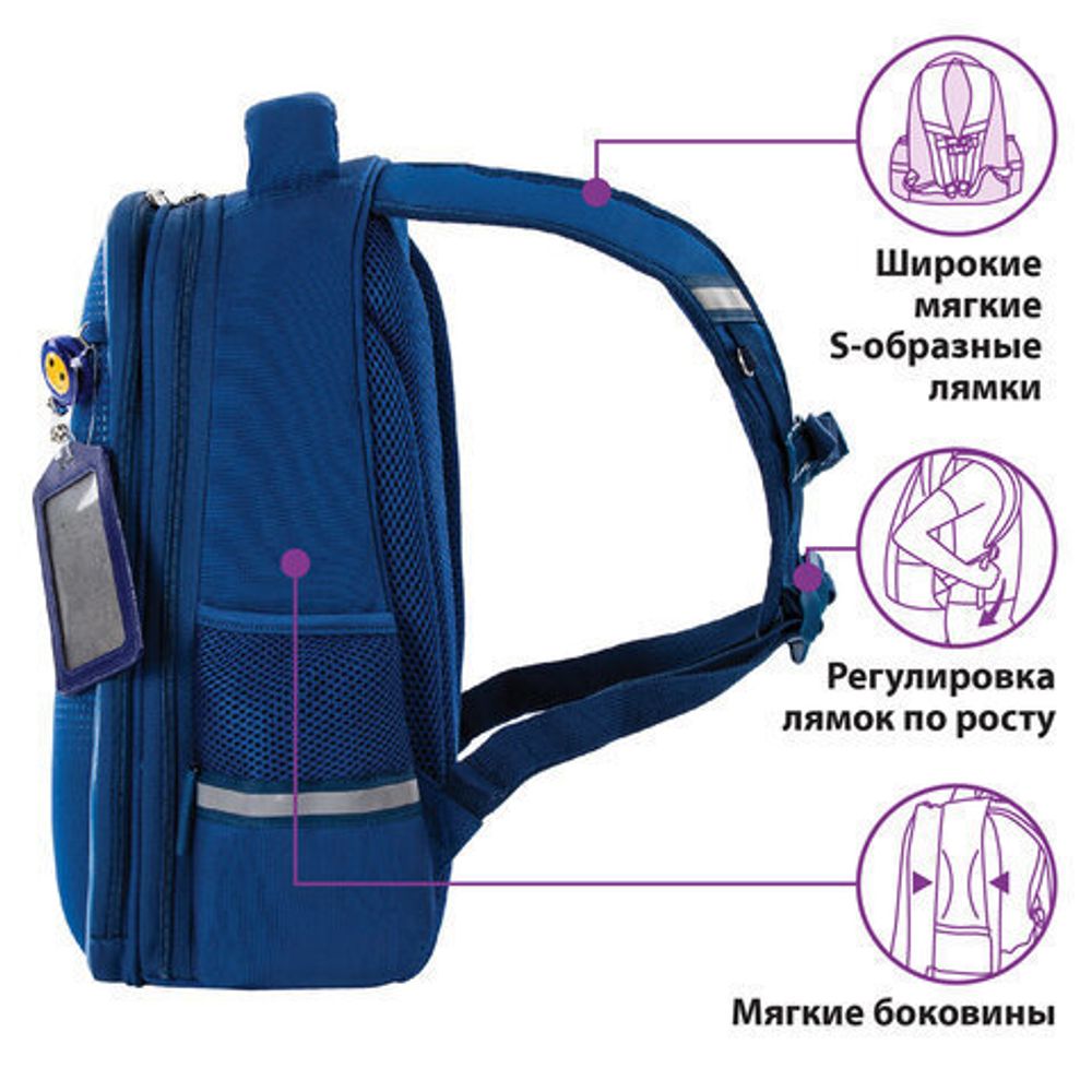 Ранец ЮНЛАНДИЯ LIGHT, 2 отделения, "Football", 38х29х16 см, 229915