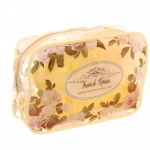 Набор банный дорожный 4шт «Traveler - Цветы», цв айвори, (мочалка, футляр 2шт, расческа), 22*15*6