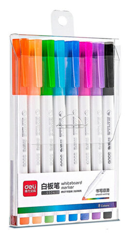 Набор маркеров для белой доски 1-3мм 8цв.