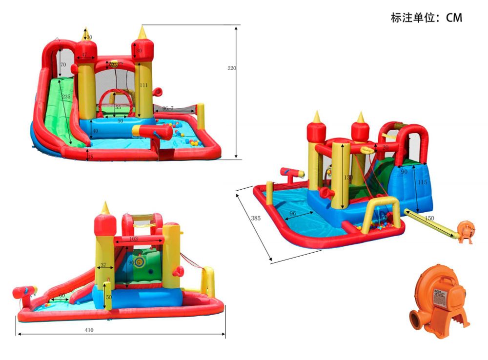 Детский надувной Водный Батут HAPPY HOP «Супер Скольжение» 9016