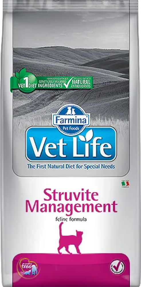 Farmina VetLife 10кг Struvite Management Сухой корм для кошек при мочекаменной болезни