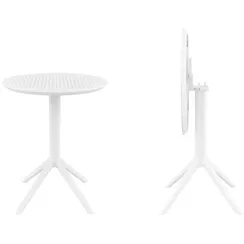 Стол пластиковый складной Sky Ø60, белый