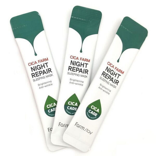 Ночная маска с экстрактом центеллы FarmStay Cica Farm Night Repair Sleeping Mask, 4мл