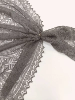 Оренбургский пуховый платок-паутинка А80-03 серый