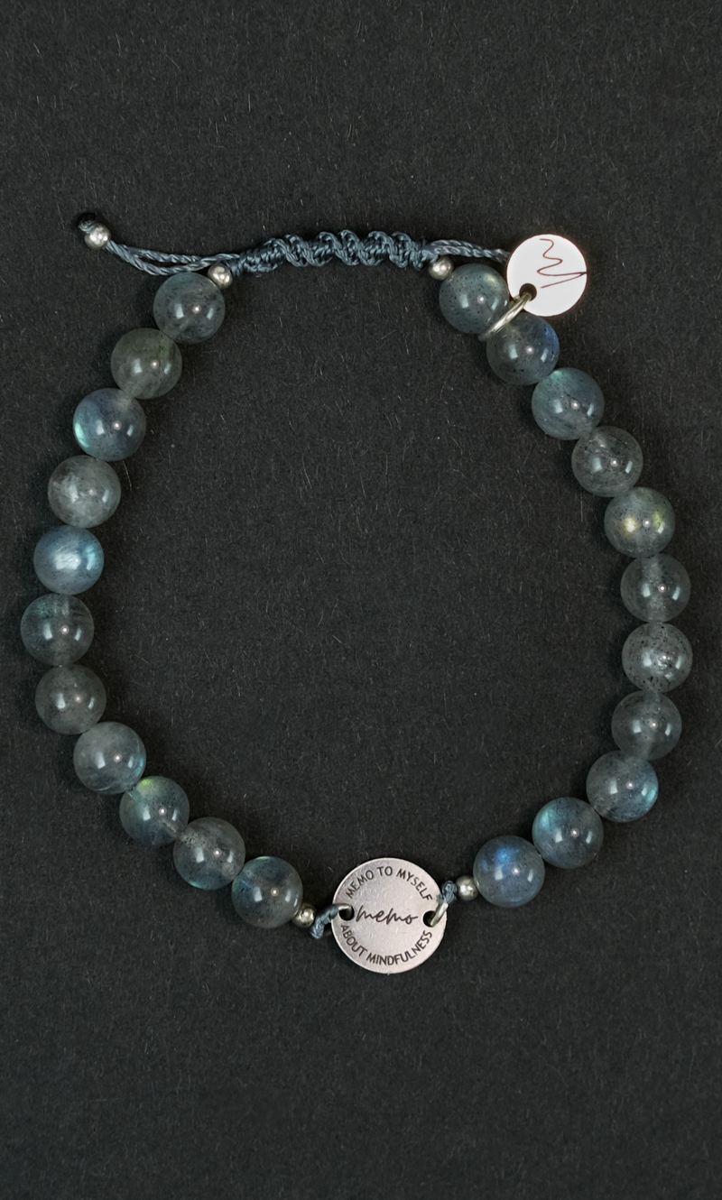 Браслет "Memo about Mindfulness" шамбала с коннектором из лабрадорита