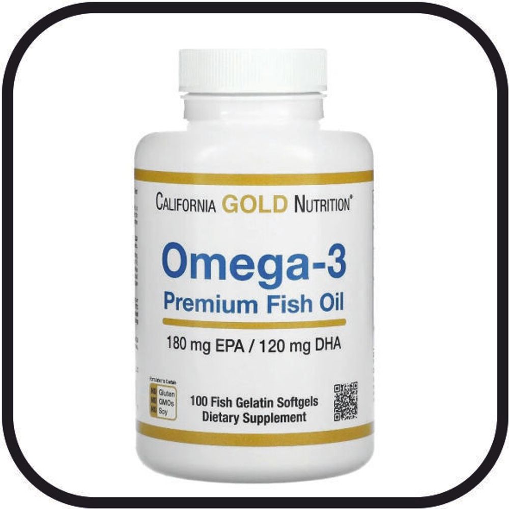 Антиоксидант California Gold Nutrition Omega-3 Premium Fish Oil, 100 капсул,