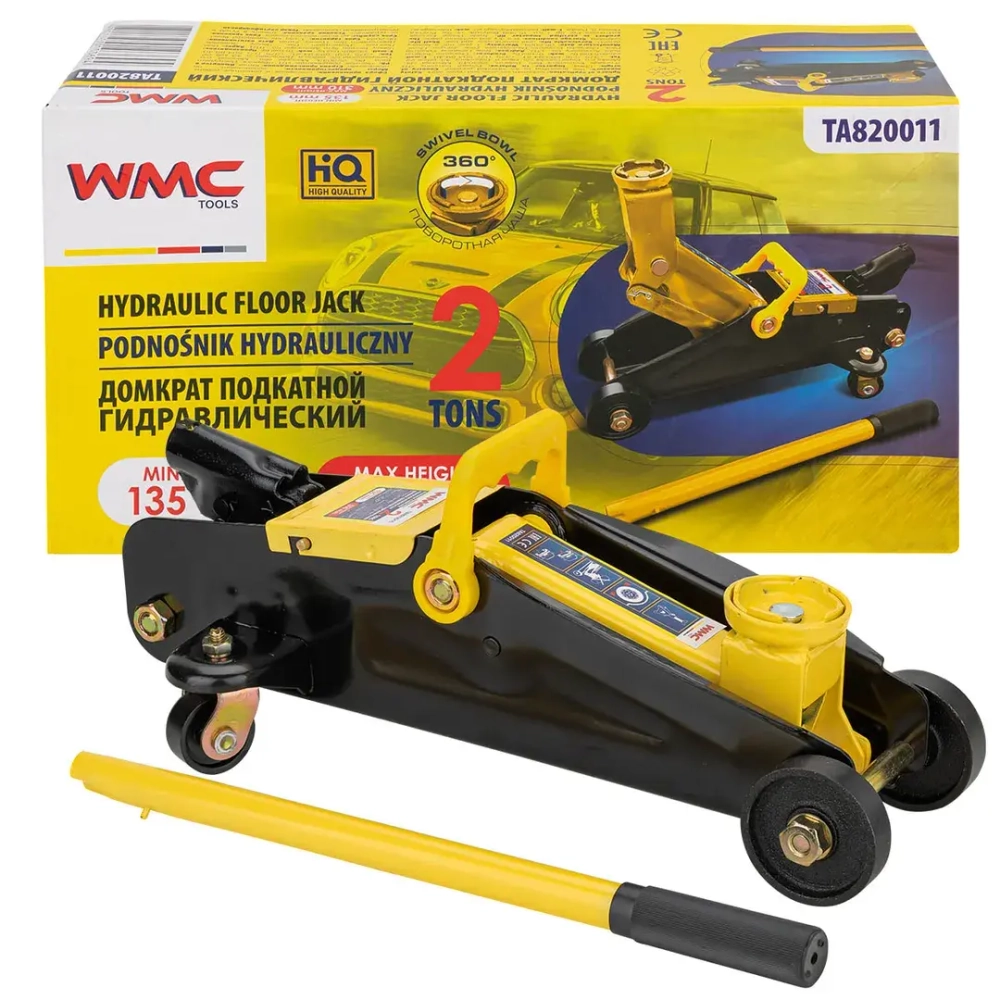 Домкрат подкатной гидравлический 2т WMC TOOLS WMC-TA820011
