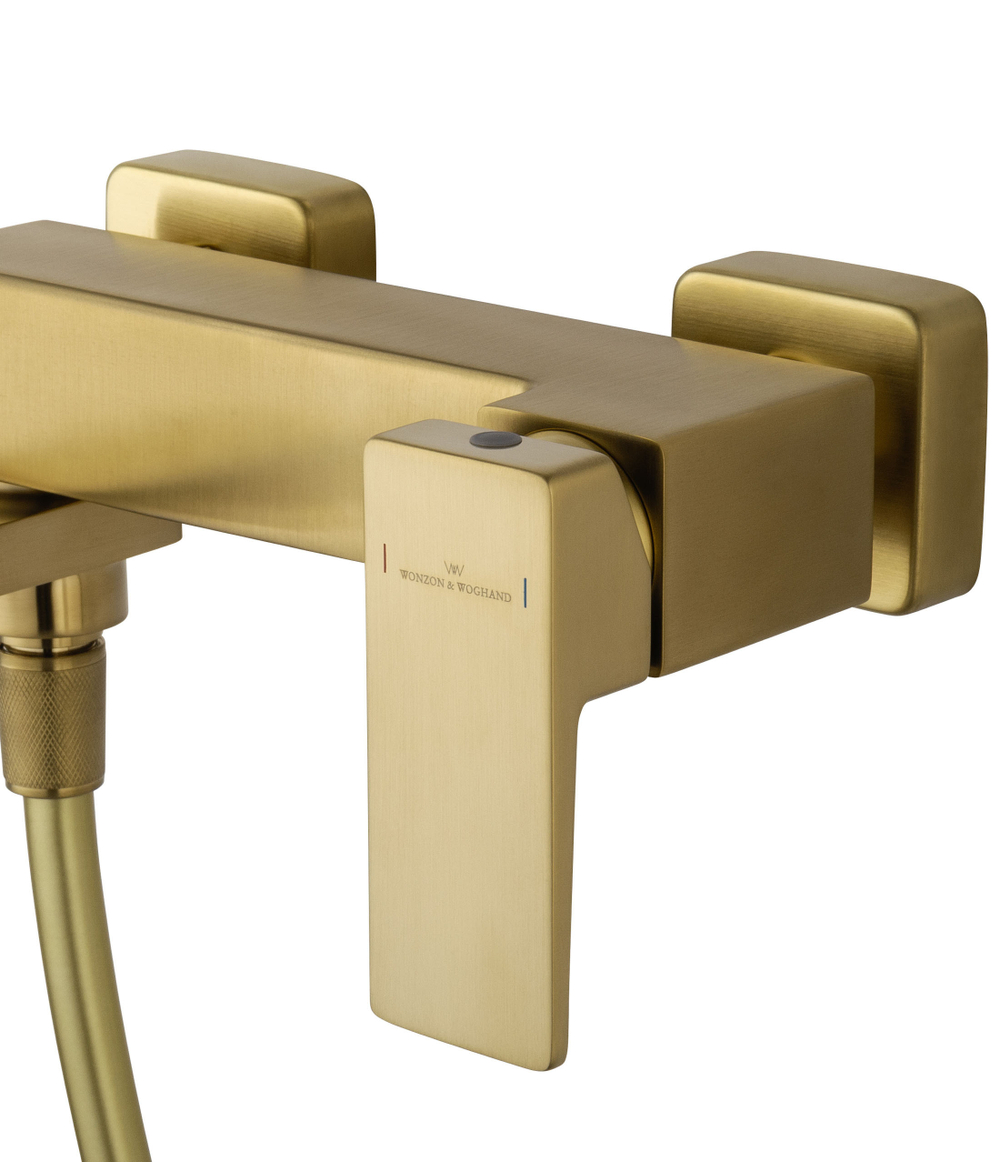 Смеситель для ванны с душем WONZON & WOGHAND CUBE 2.0, Брашированное золото (WW-88037068-BG)