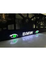 Рамка для номера с подсветкой. BMW GREEN Глаза