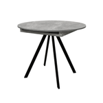 Стол раздвижной ПГ-76 с вкладышем круглый 90(120) (бетонный камень/эмаль черный муар)