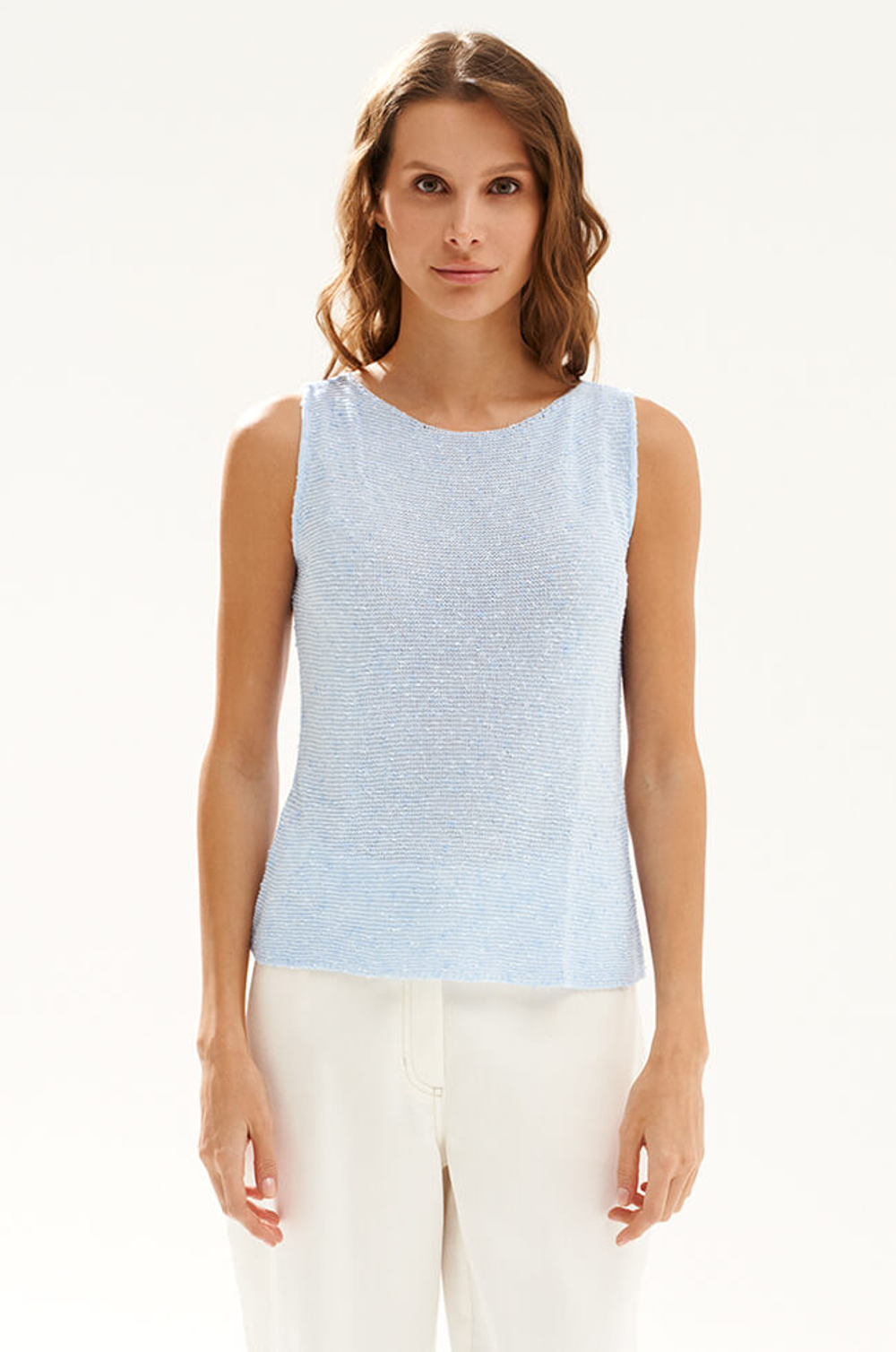 23586 Джемпер женский (голубой меланж)