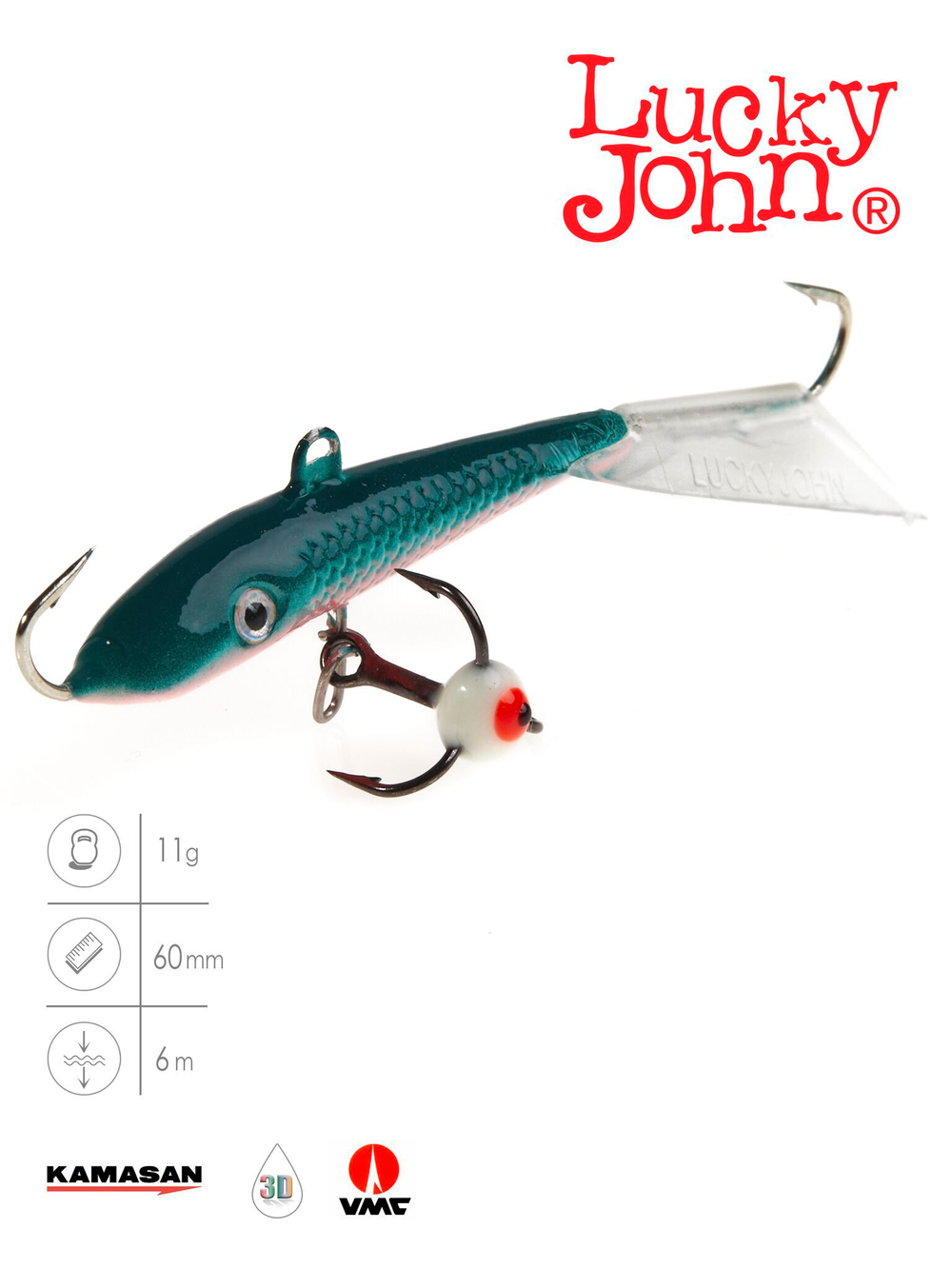 Балансир LUCKY JOHN Fin №4 (+тройник), цвет 54, арт. 71413-54