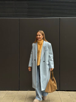 Пальто Джонни голубой